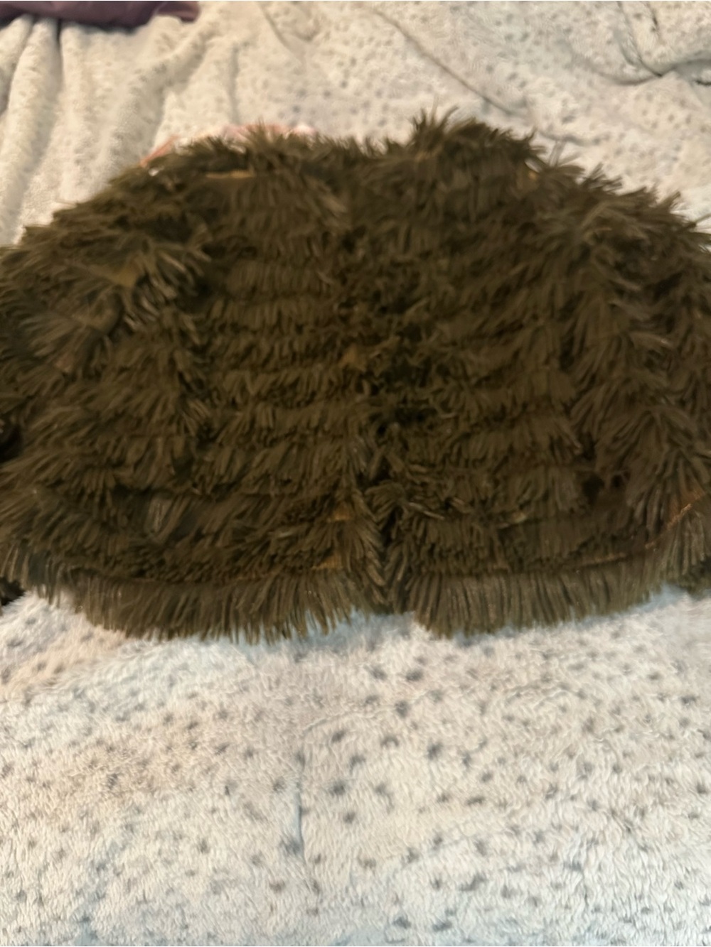 She + Sky furry olive green jacket